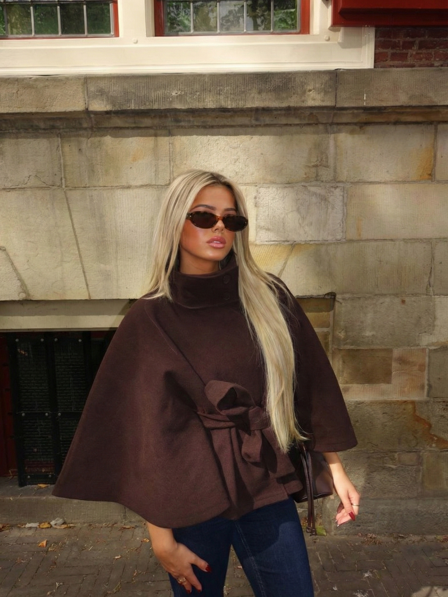 Chloe | Bunda ve stylu ponča s vysokým límcem
