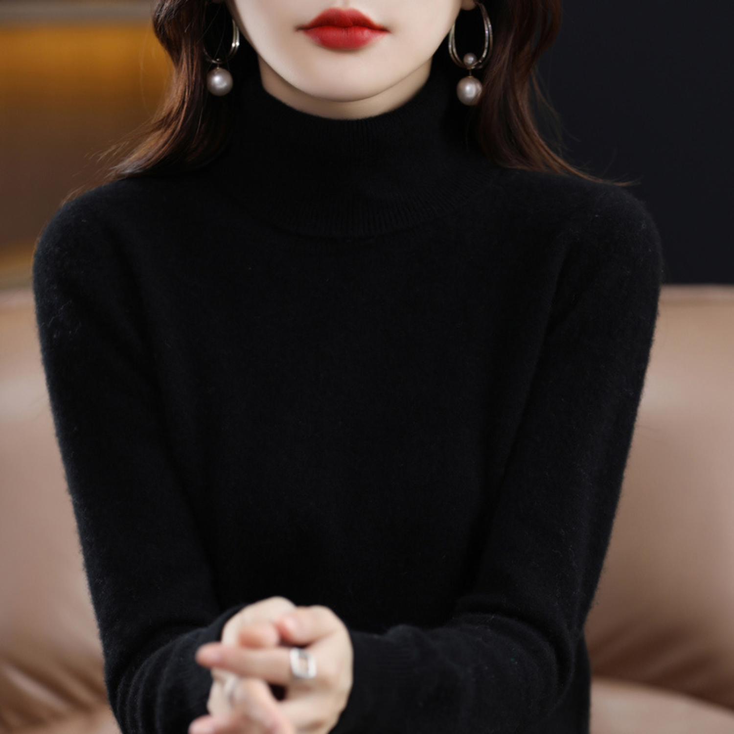 Women Elegant Turtleneck Sweater