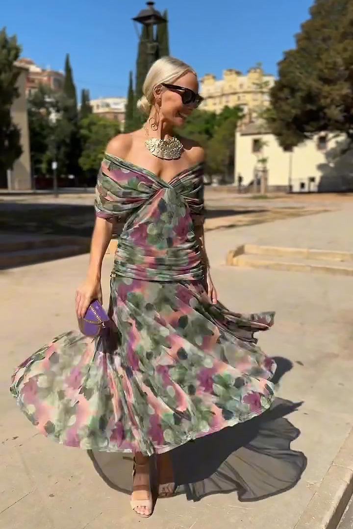 Louise | Elegante abito lungo da festa con scollo a V