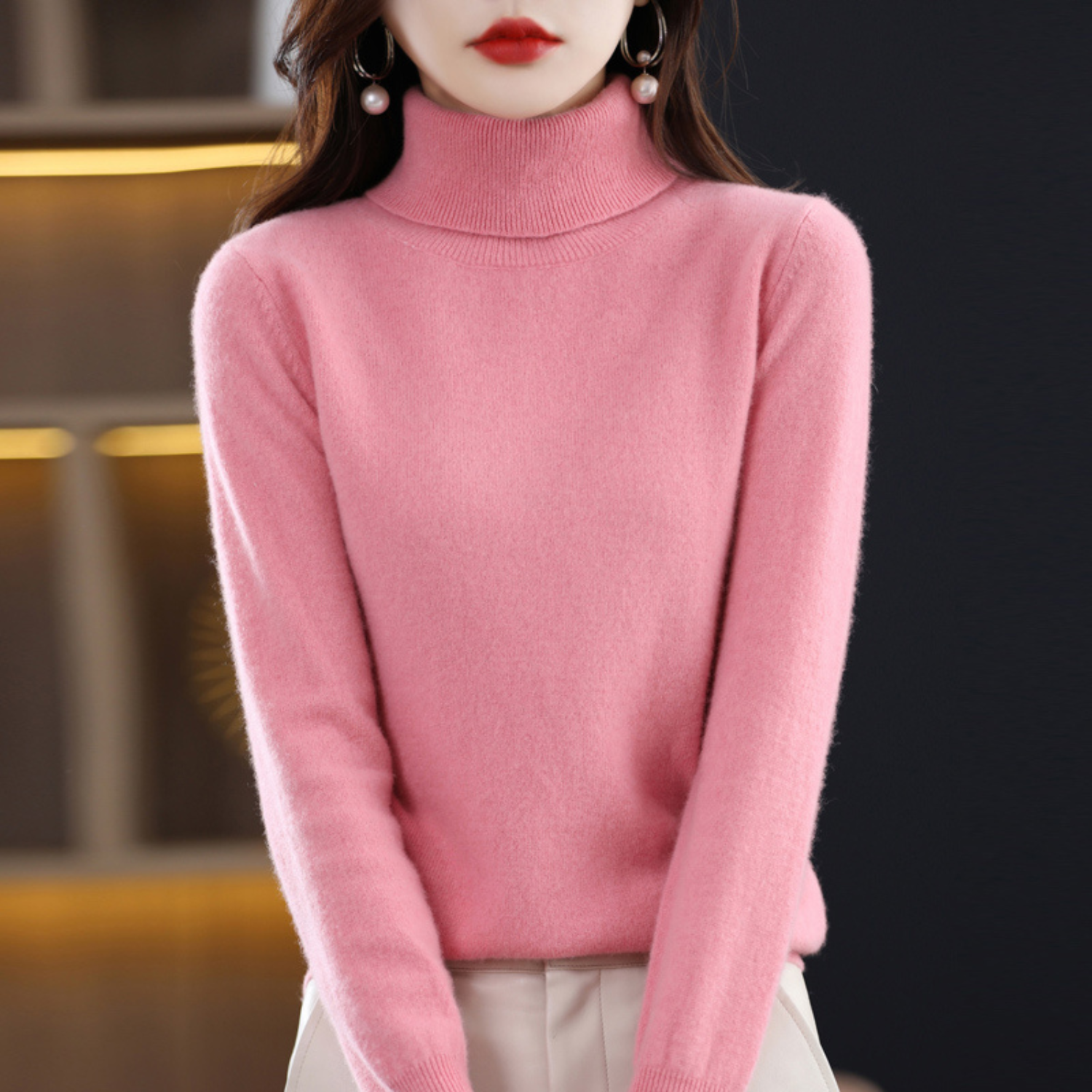 Women Elegant Turtleneck Sweater