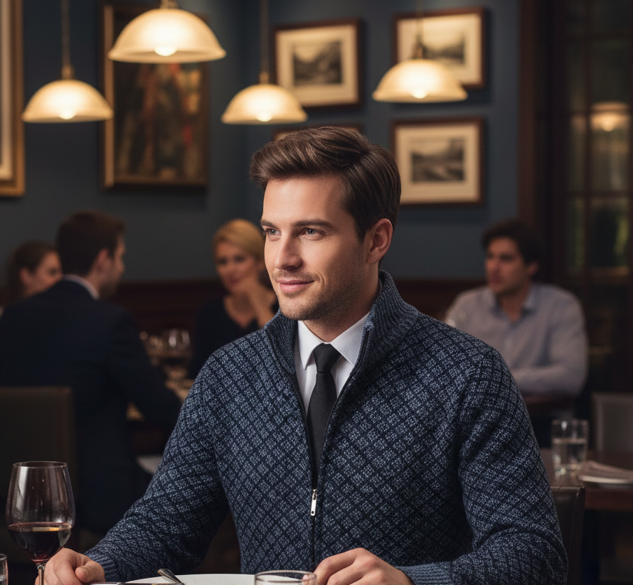 Oliver | Luxusní ležérní svetr na zip