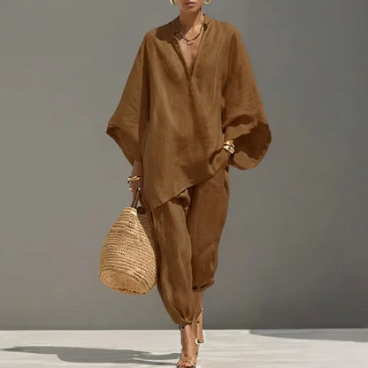 Marina | Completo Casual di Due Pezzi con Scollo a V per Donna