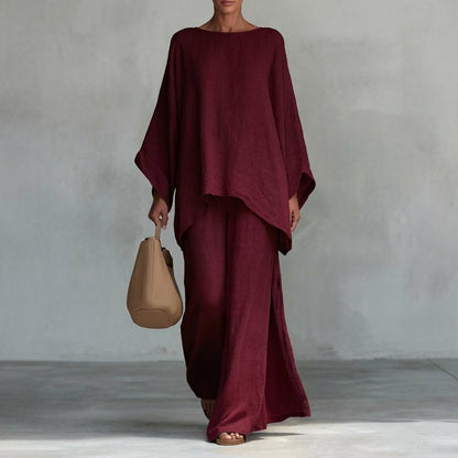Cristina | Completo di due pezzi con manica lunga e pantaloni larghi