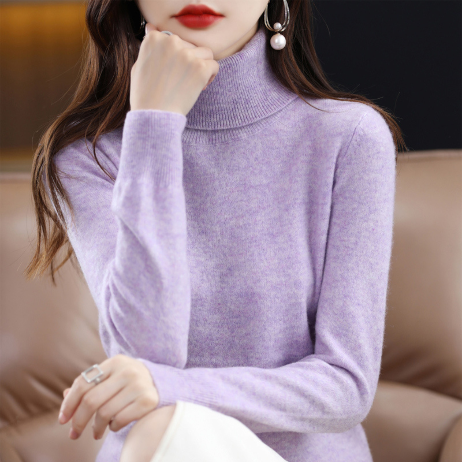 Women Elegant Turtleneck Sweater