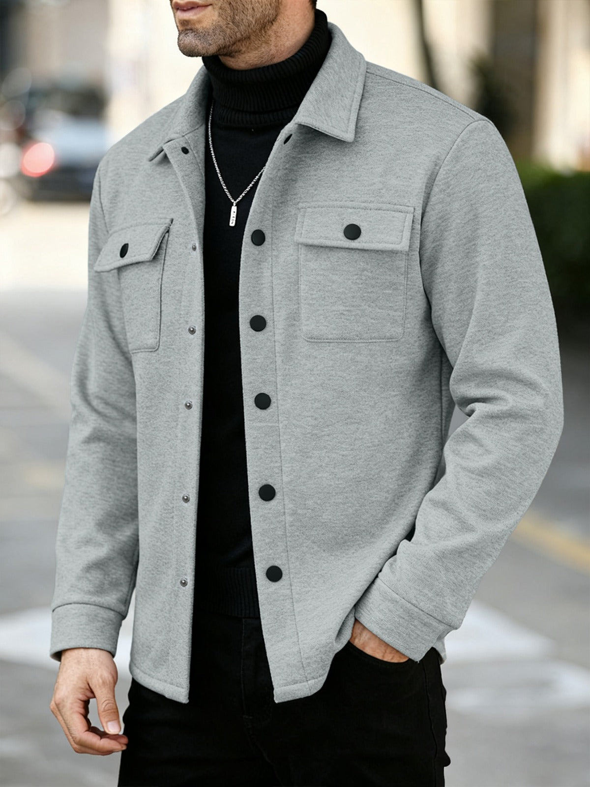 OVERSHIRT - SVĚTLE ŠEDÁ