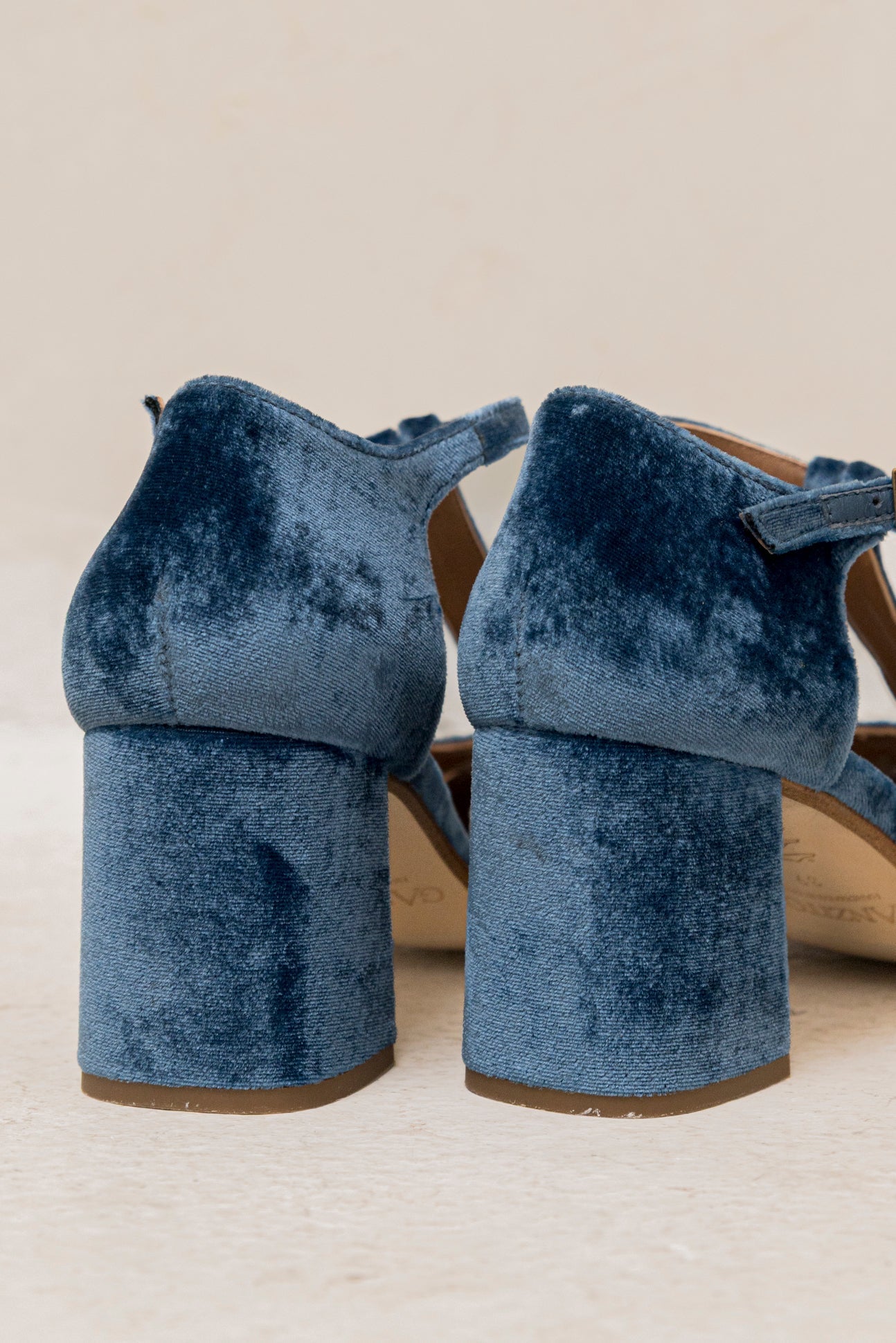 Roberta Velvet Indigo | Semišové sandály